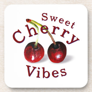 Cherries Plastic Coaster