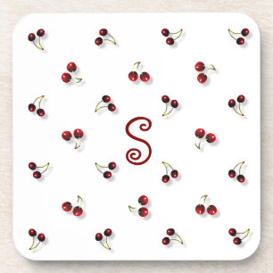 Cherries Plastic Coaster