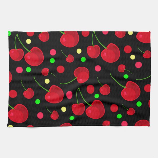 CHERRIES PLUS     TEA TOWEL (Horizontal)