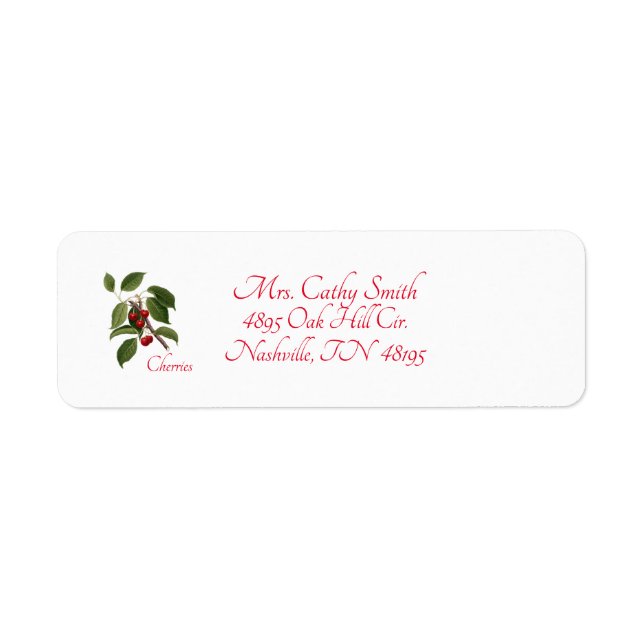 "Cherries" Return Address Labels (Front)
