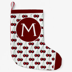 Cherries Ripe Red Cherry Summer Fruit Print Small Christmas Stocking