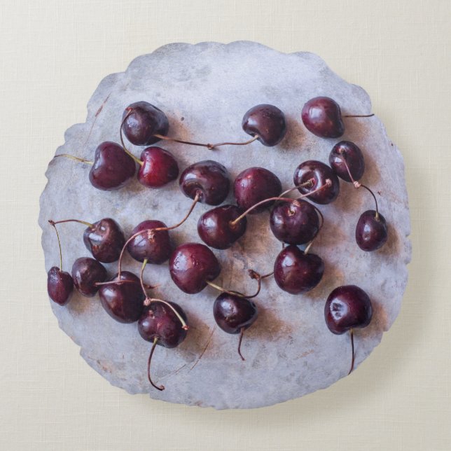 Cherries Round Cushion (Front)
