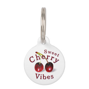 Cherries Round Pet Tag