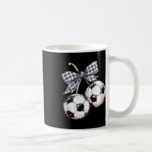 Cherries Soccer Checkered Coquette Game Day Coffee Mug