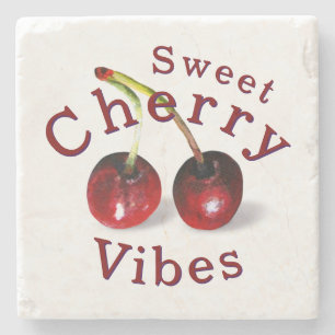 Cherries Stone Coaster