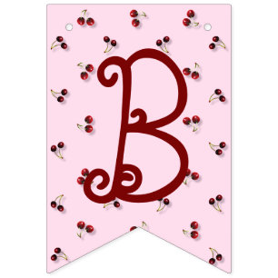 Cherries Theme First Birthday Bunting Banner
