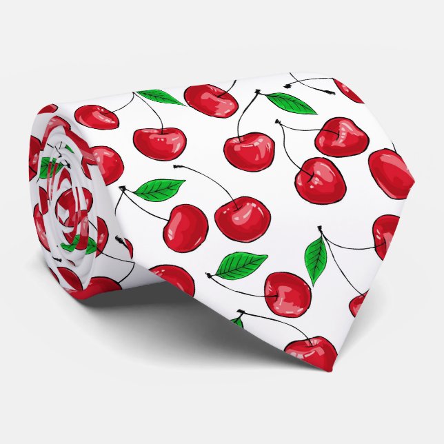 Cherries Tie (Rolled)