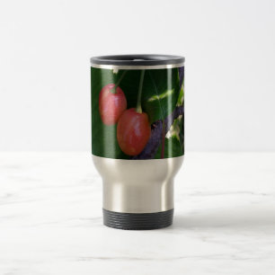 Cherries turning red travel mug