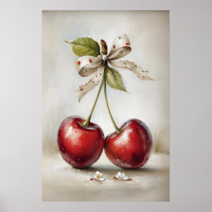 Cherries Valentine's Day print, spring wall art