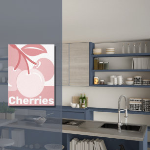Cherries, White Kitchen Wall Decor