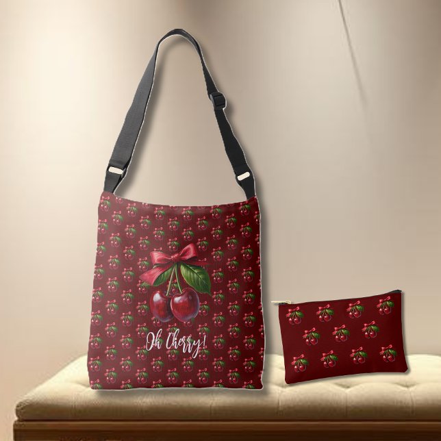 Cherries with A Bow Accessory Pouch (Cherries with a Bow-Oh Cherry-Tote Bag and small Pouch)