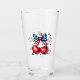 Cherries with Coquette Bow 4th of July American Glass