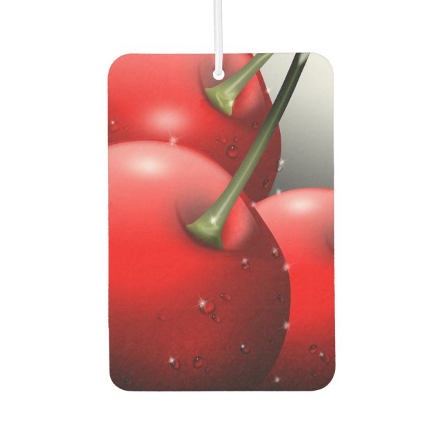 Cherries with Dew Drops Car Air Freshener (Front)