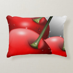 Cherries with Dew Drops Decorative Cushion