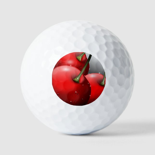 Cherries with Dew Drops Golf Balls (Front)