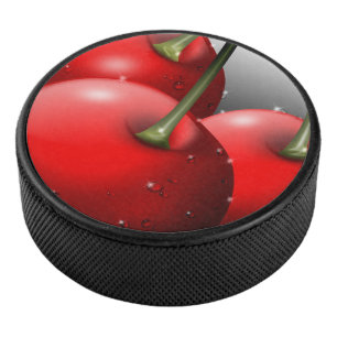Cherries with Dew Drops Hockey Puck
