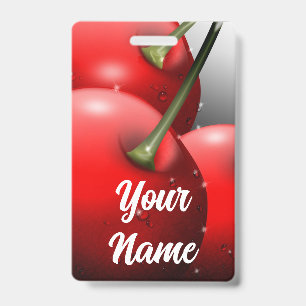Cherries with Dew Drops ID Badge