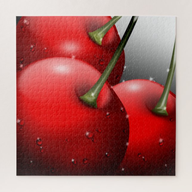 Cherries with Dew Drops Jigsaw Puzzle (Vertical)
