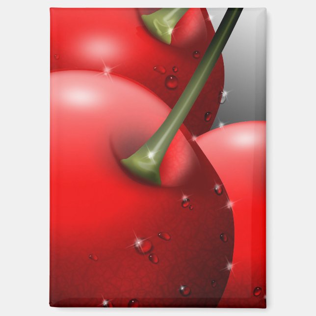 Cherries with Dew Drops Magnet (Front)