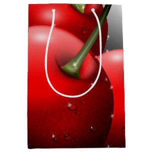 Cherries with Dew Drops Medium Gift Bag