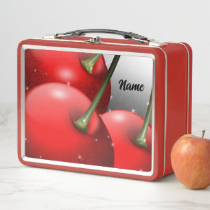 Cherries with Dew Drops Metal Lunch Box