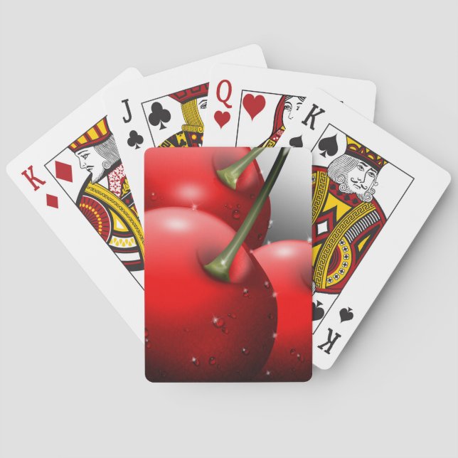 Cherries with Dew Drops Playing Cards (Back)
