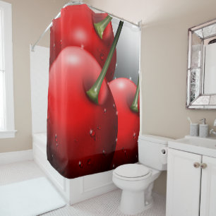 Cherries with Dew Drops Shower Curtain