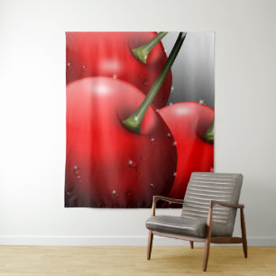 Cherries with Dew Drops Tapestry