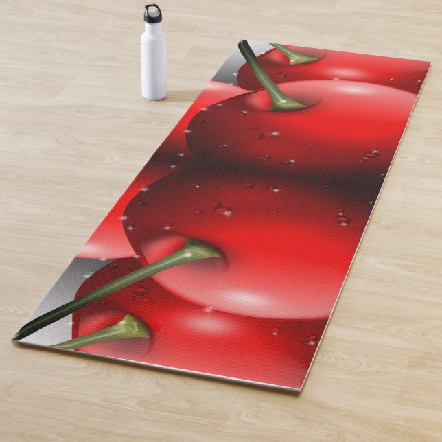 Cherries with Dew Drops Yoga Mat (In Situ)