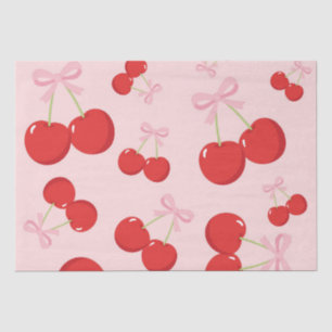 Cherries with Pink Bow Coquette  Tissue Paper