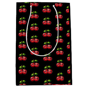 Cherries with smiley faces medium gift bag