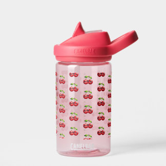 Cherries with smiley faces water bottle