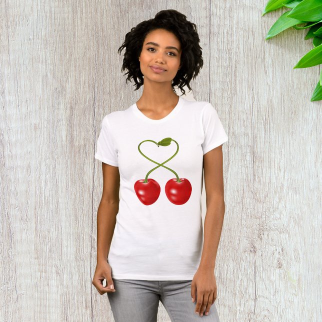 Cherries With Stems Womens T-Shirt (Creator Uploaded)