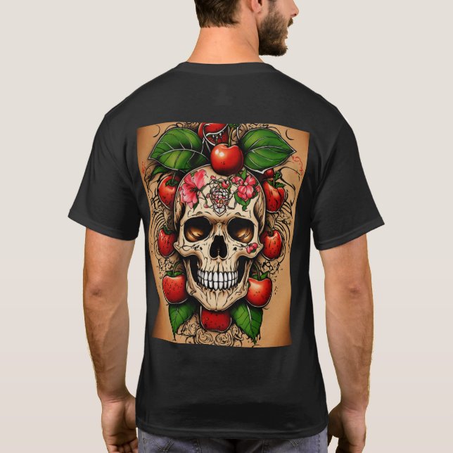 Cherriesskull Tattoo Design Tee (Back)