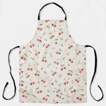 Cherrries Pattern Vintage Botanical Apron