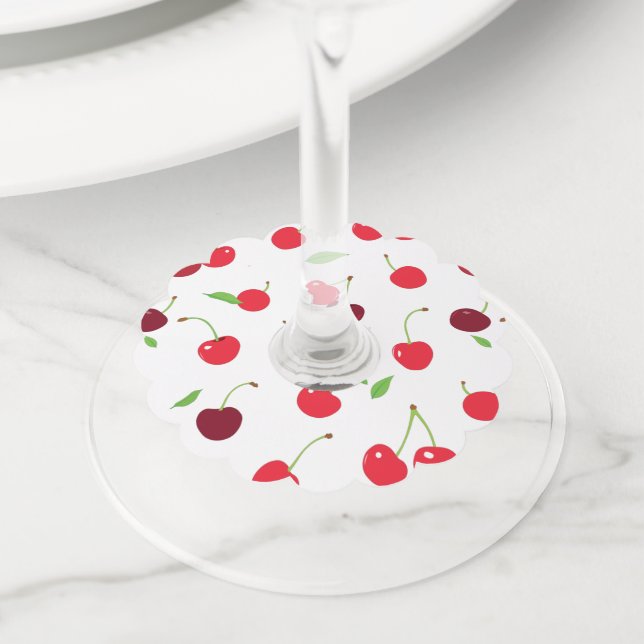 Cherry 4 wine glass tag (Close Up)