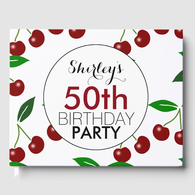 Cherry 50th Birthday Party Guest Book (Front)