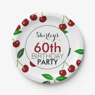 Cherry 60th Birthday Party Paper Plates