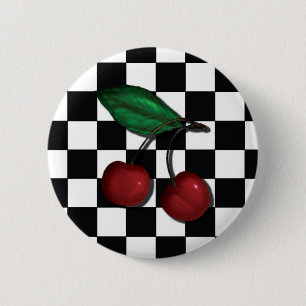 cherry 6 cm round badge