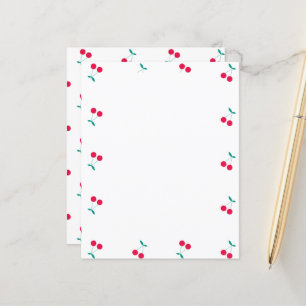 Cherry Aesthetic Cherries Pattern White Paper