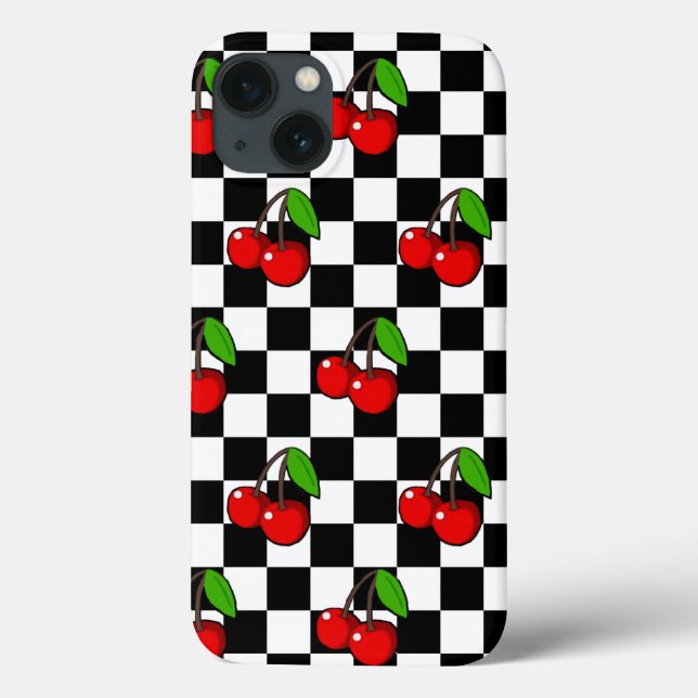 Cherry and Check Case-Mate iPhone Case (Back)