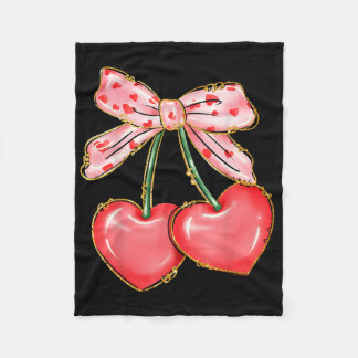 Cherry And Coquette I Love You Cherry Much Valenti Fleece Blanket