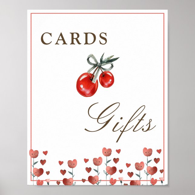 Cherry And Heart Cards & Gifts Sign (Front)