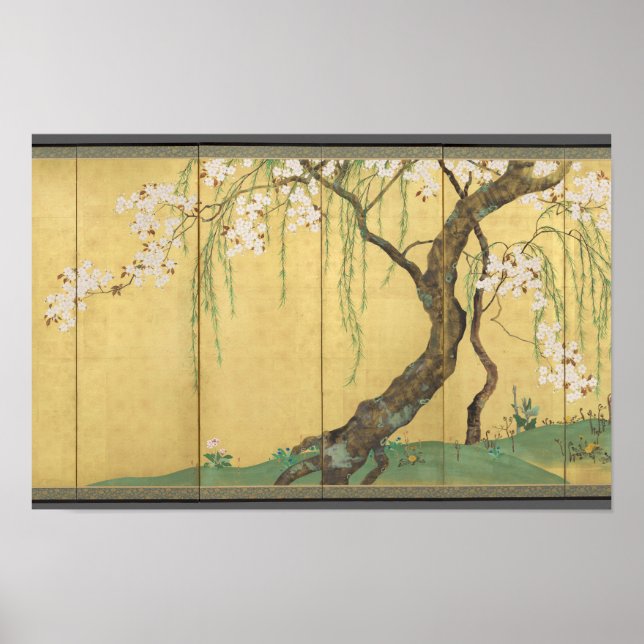 Cherry and Maple Trees by Sakai Hōitsu  Poster (Front)