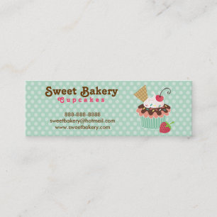 Cherry and Mint Cupcake Mini Business Cards Tags