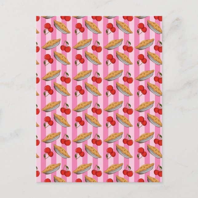 Cherry and pie pattern postcard (Front)