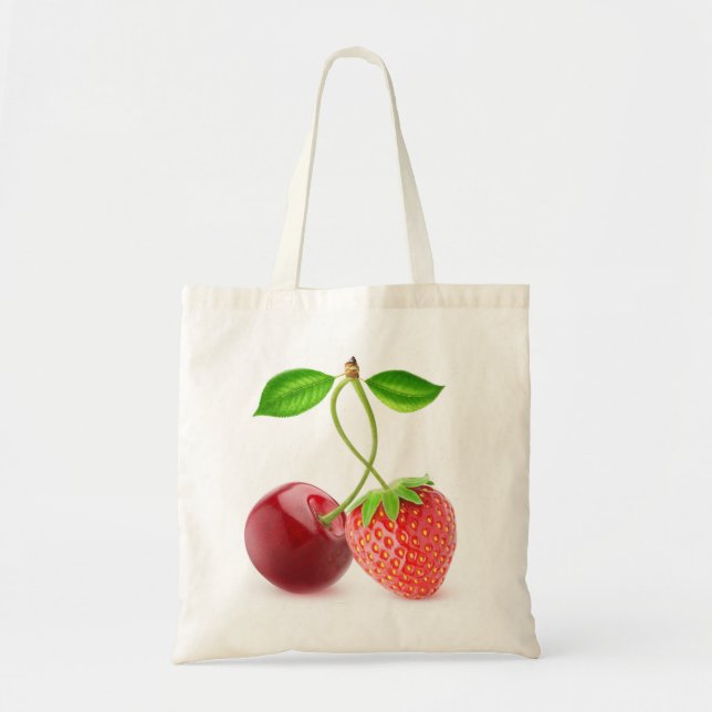 Cherry and strawberry together tote bag (Front)
