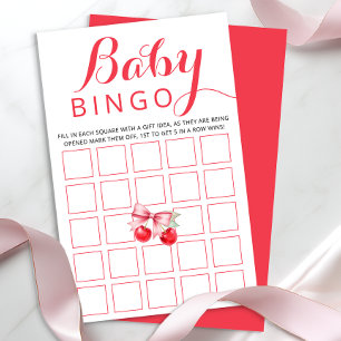 Cherry Baby Bingo Game Card   Baby Shower Activity