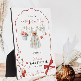 Cherry Baby Girl Shower Welcome Sign – Coquette  Plaque