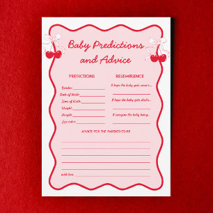 Cherry Baby Shower Babies Predictions and Advice  Invitation